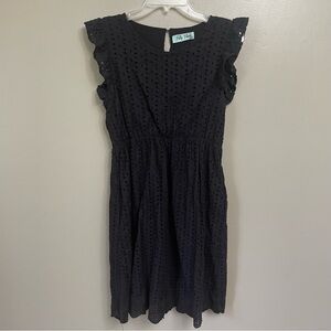 Filly Flair women’s size medium fit and flare black dress eyelet beach cotton